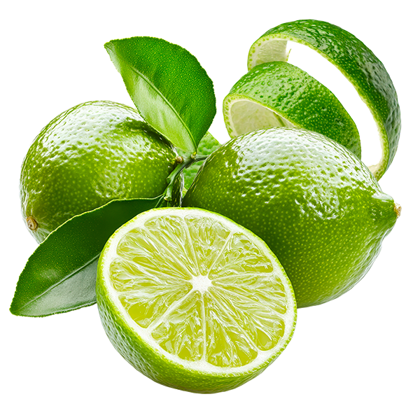 Lime with lime peel (isolated)