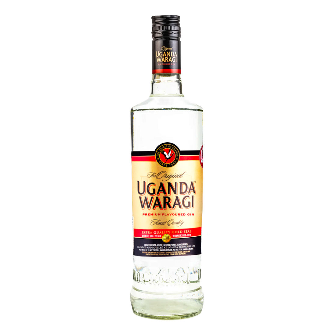 Uganda Waragi Premium Flavored Gin bottle (isolated)